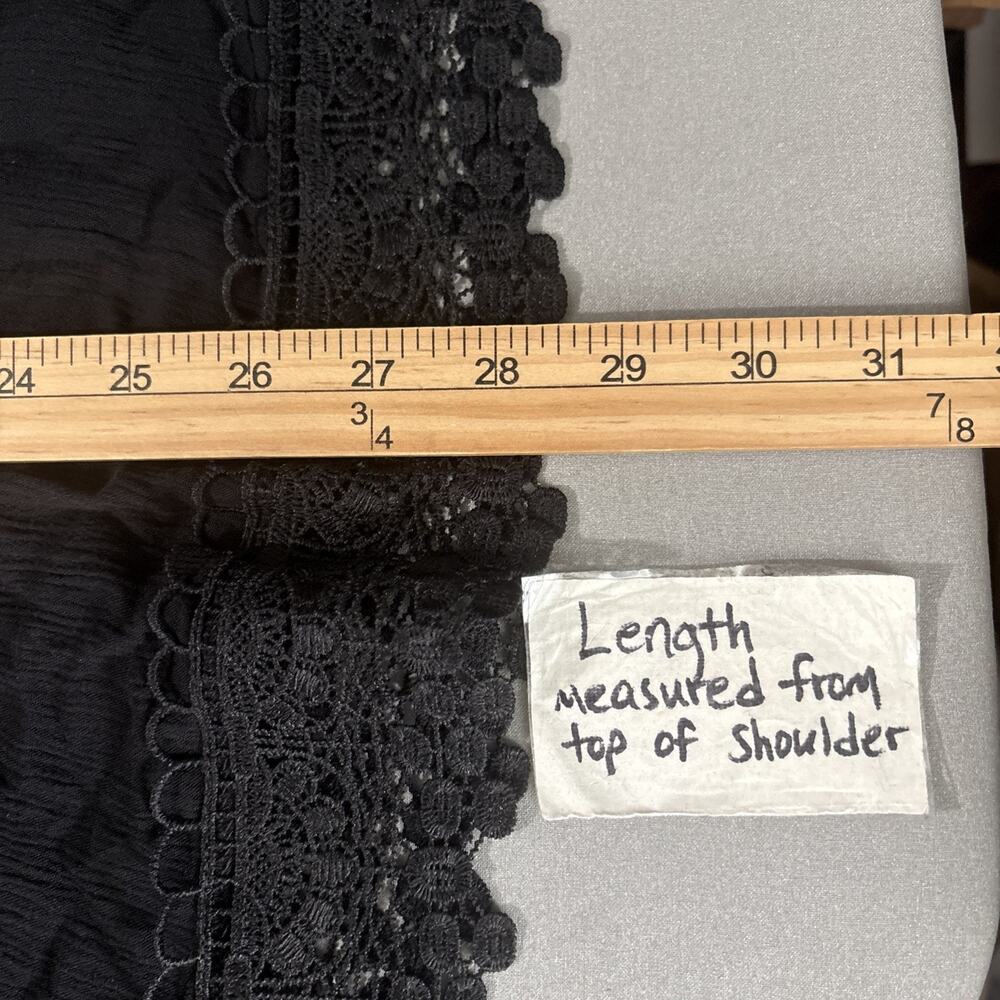 Venus Babydoll Top Sz 14 Black Sleeveless Lace Dark Romantic Whimsigoth Coquette - Picture 11 of 11
